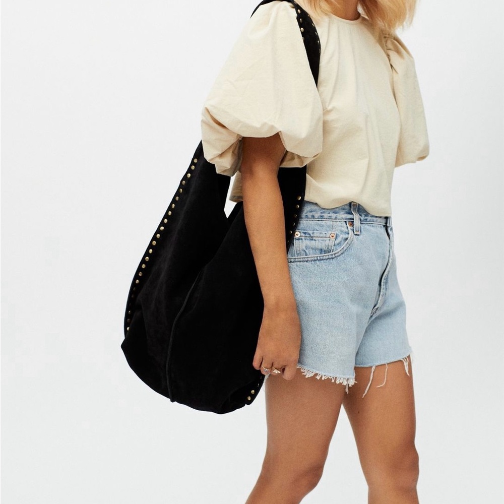 Urban Outfitters Black Hobo Bag with Gold Studs - Picture 3 of 3